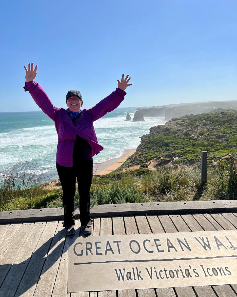 Ellen completing Great Ocean Walk with Women's Fitness Adventures