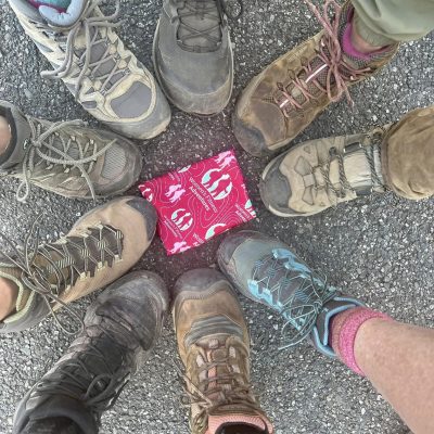 Image of hiking boots in a circle